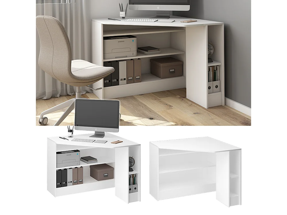Bureau dangle blanc 94x94x74.2 alvaro