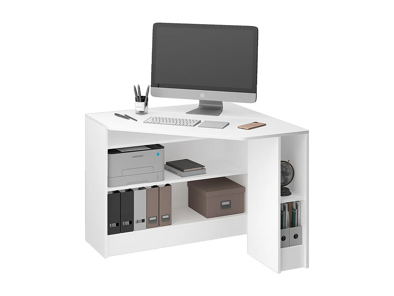 Bureau dangle blanc 94x94x74.2 alvaro