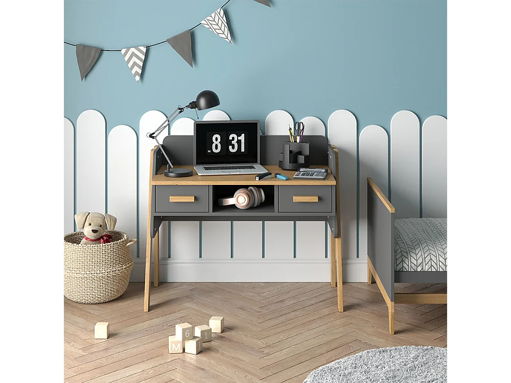 Schreibtisch grau 97x51x80 malia