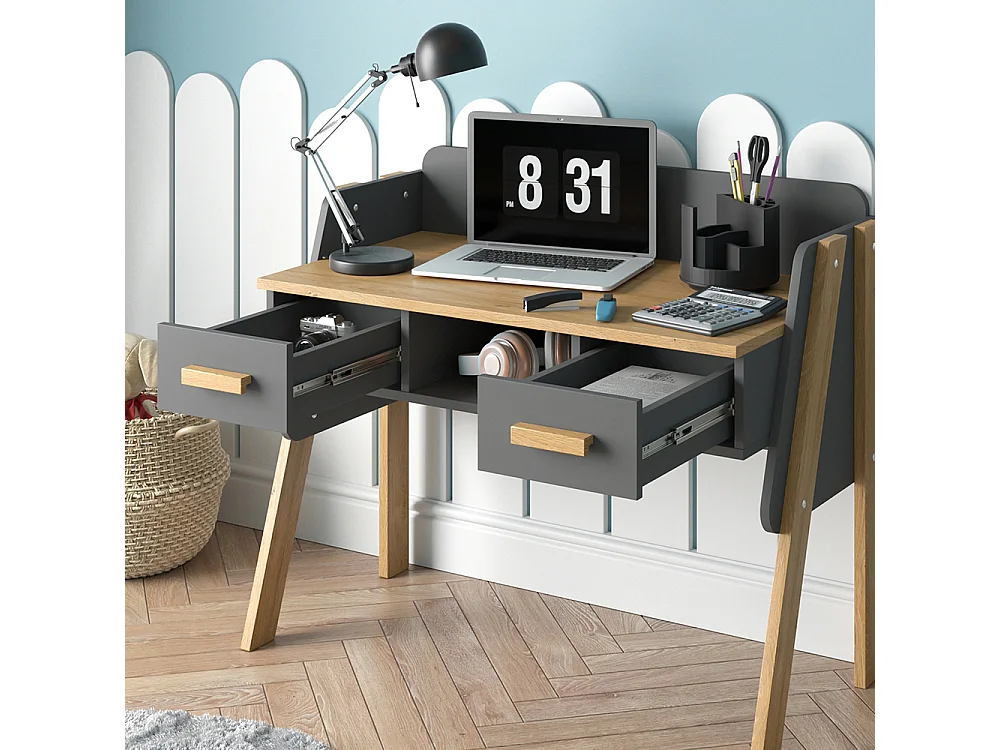 Schreibtisch grau 97x51x80 malia