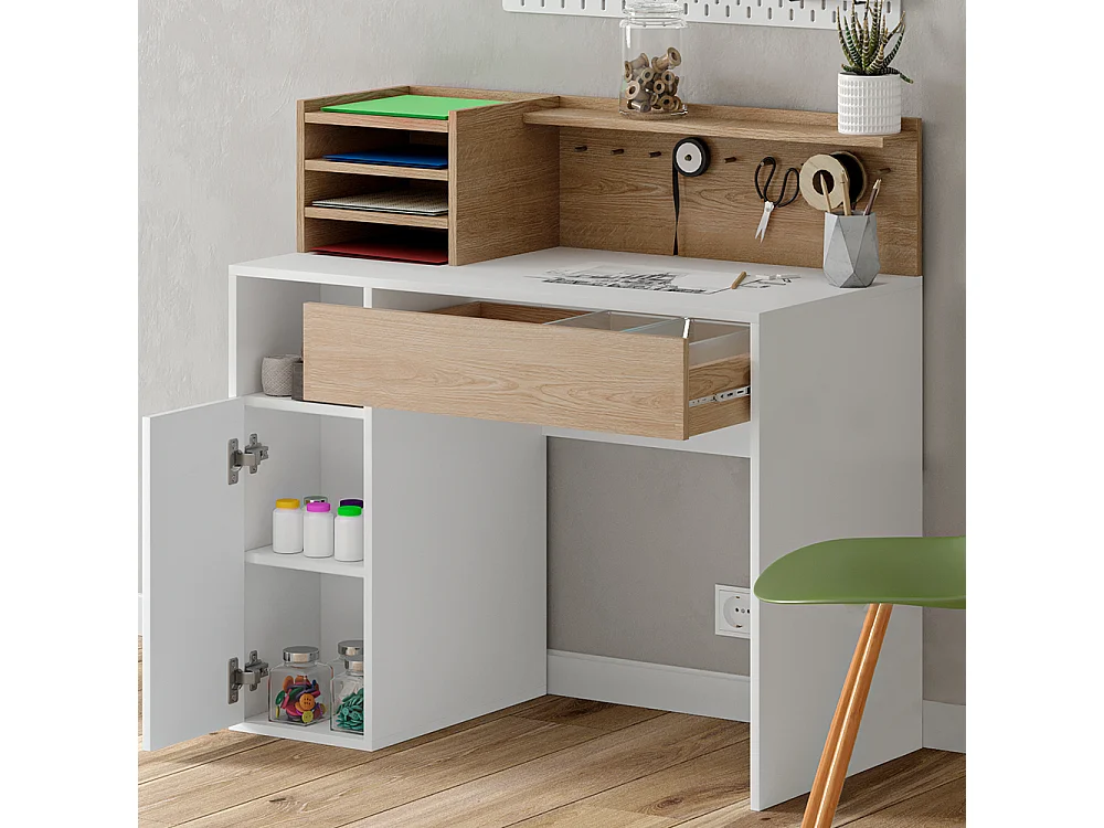Bureau blanc/sonoma 100x50x100