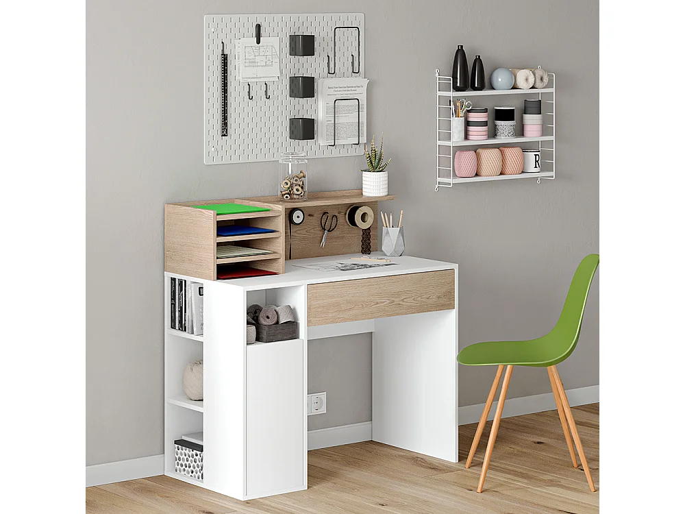 Bureau blanc/sonoma 100x50x100