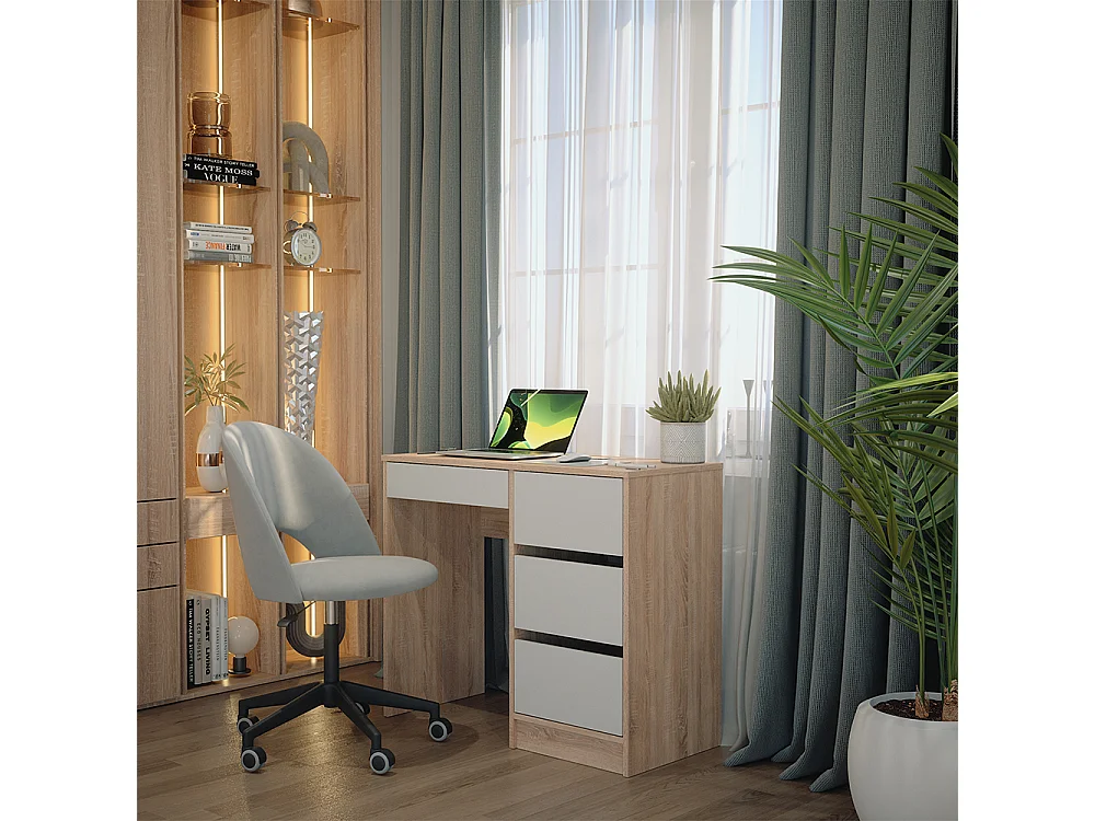 Bureau blanc/sonoma 90x40x75 sherry