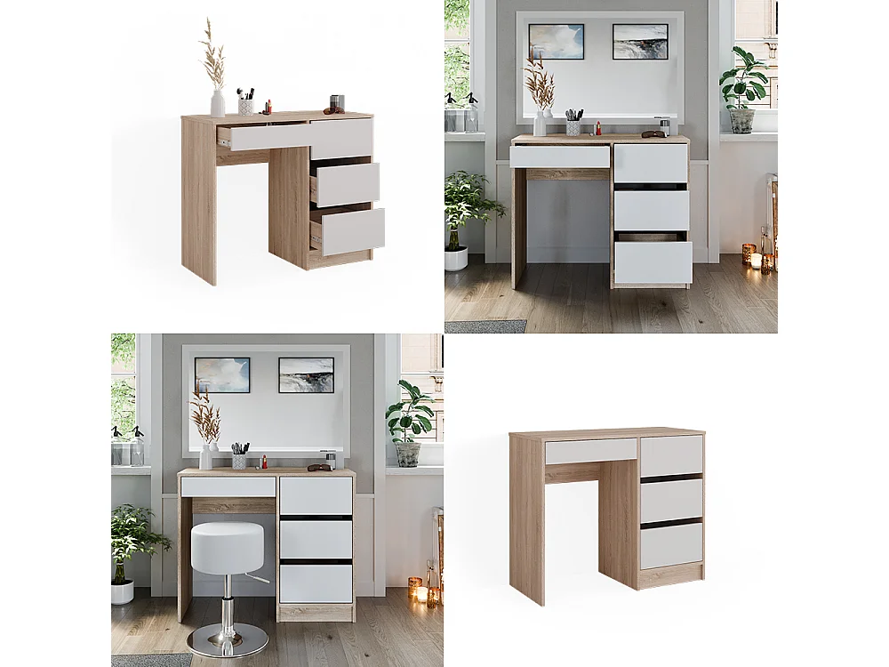 Bureau blanc/sonoma 90x40x75 sherry