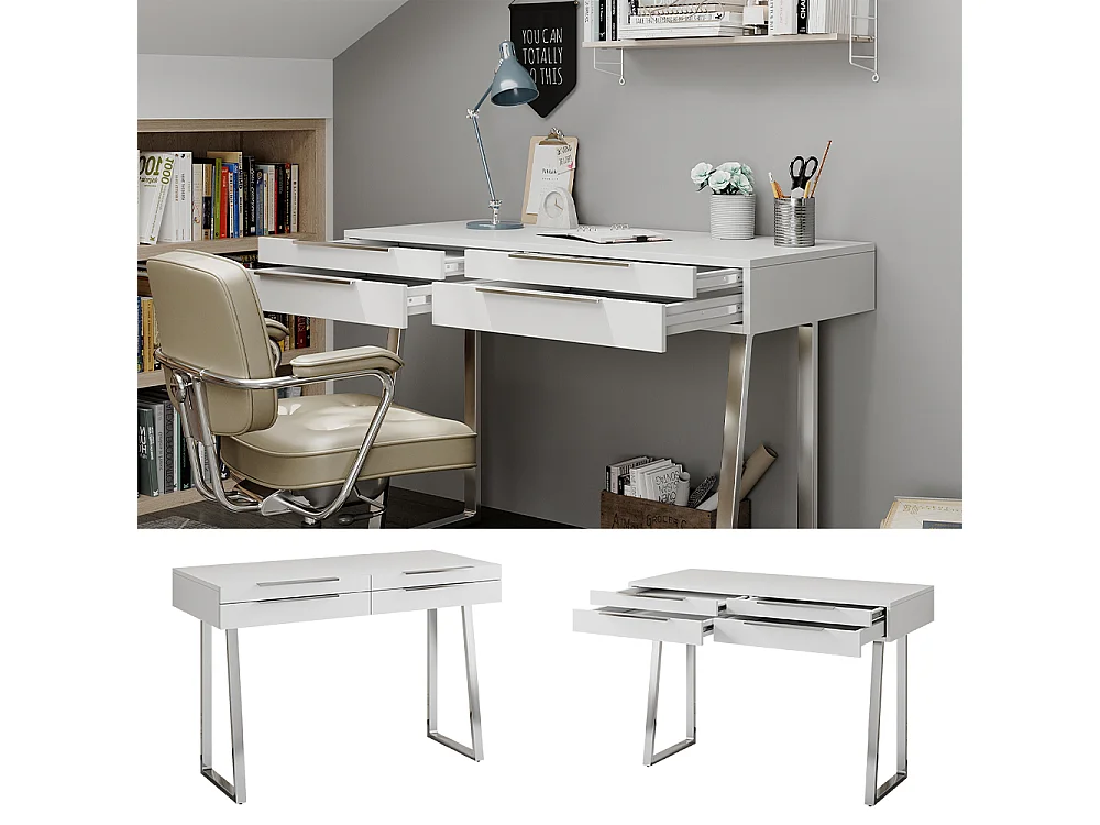 Bureau blanc 120x50x79 alexia