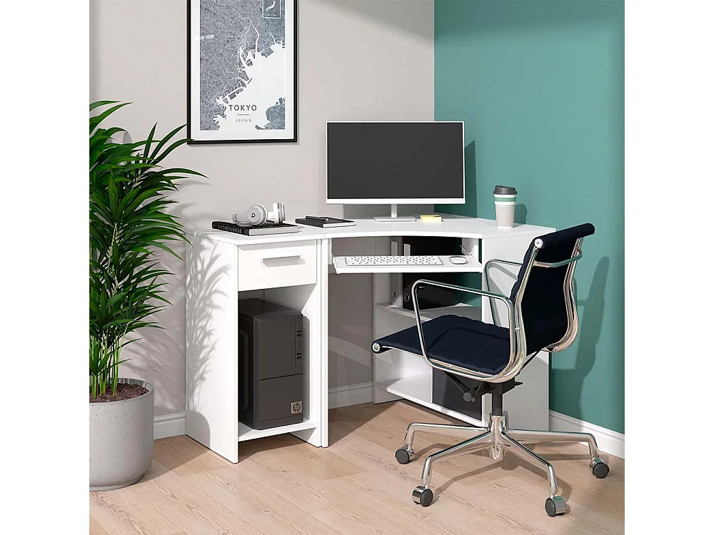 Bureau dangle blanc 83x76x77 odin