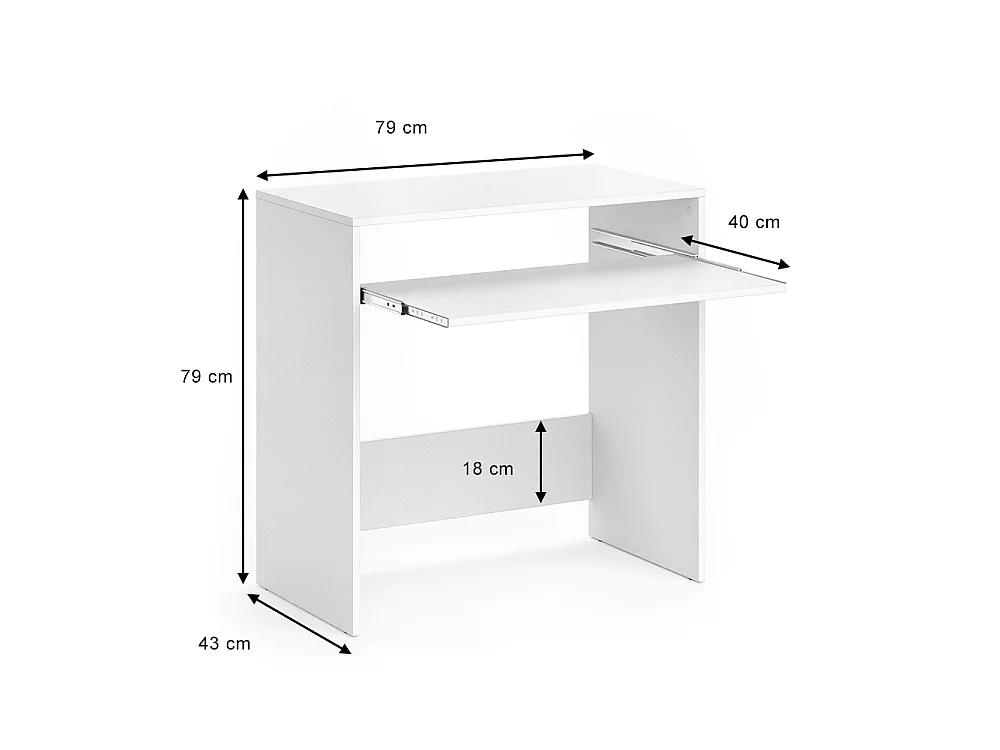 Bureau blanc 79x43x79 nils