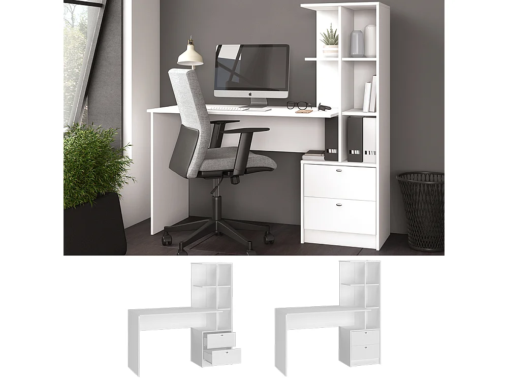 Bureau blanc 136x55x138 denton