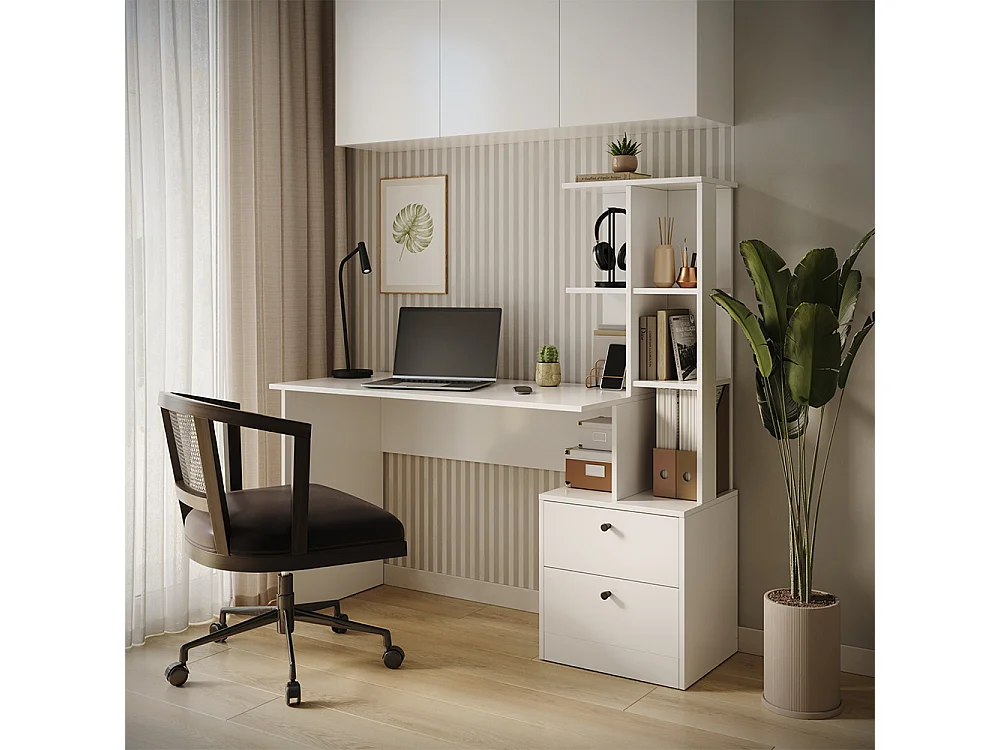 Bureau blanc 136x55x138 denton
