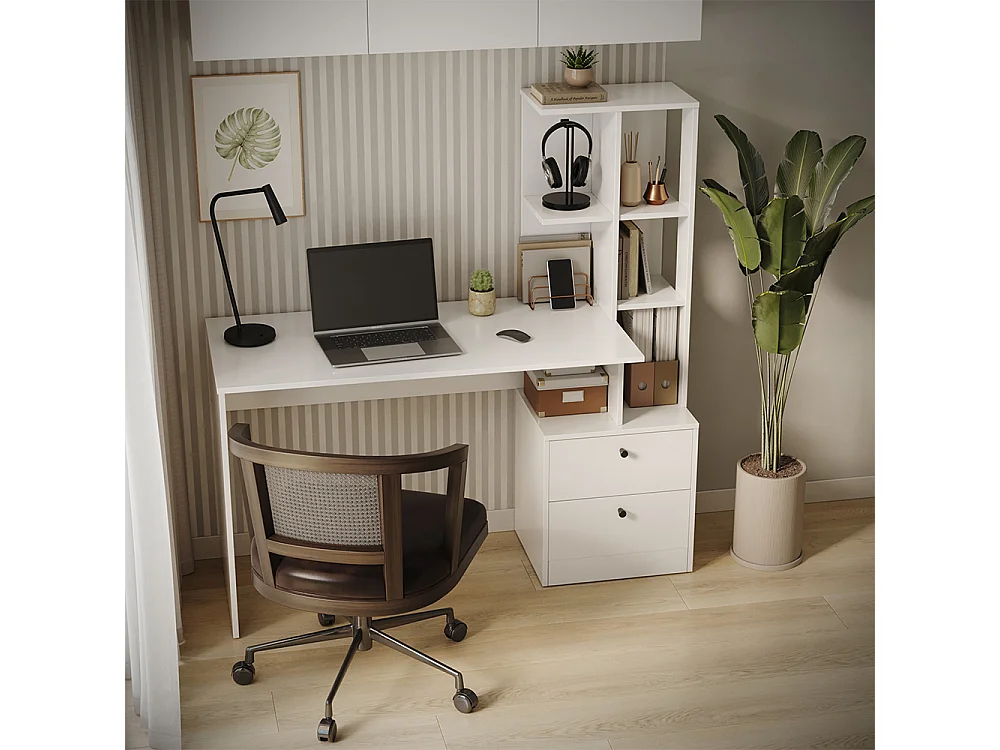 Bureau blanc 136x55x138 denton