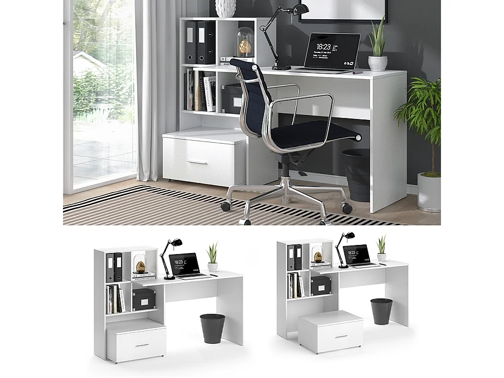 Bureau blanc 149.2x49.8x105.6 lorio