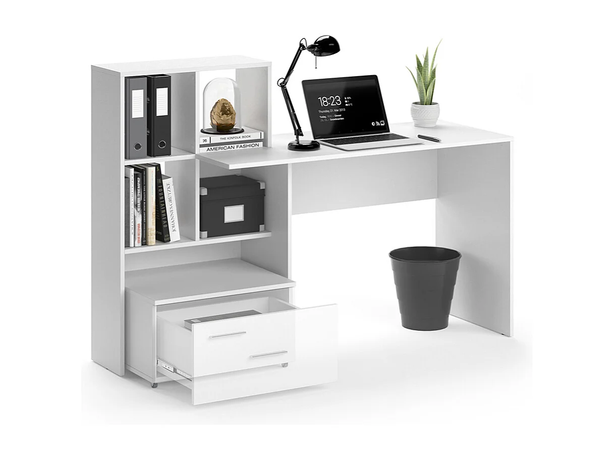 Bureau blanc 149.2x49.8x105.6 lorio