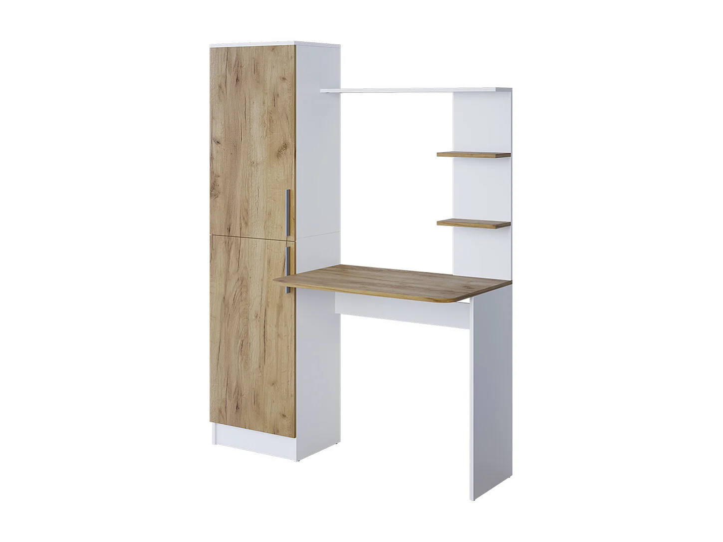 Bureau eik wit/goud 122.9x52x168.5 tessa