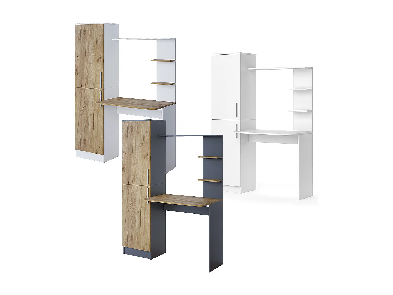 Bureau chêne blanc/force de lor 122.9x52x168.5 tessa