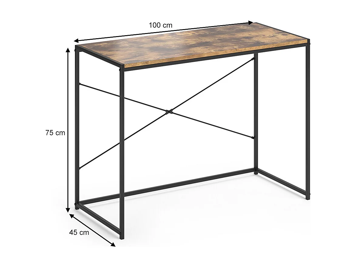 Bureau bois antique 100x45x75 fyrk