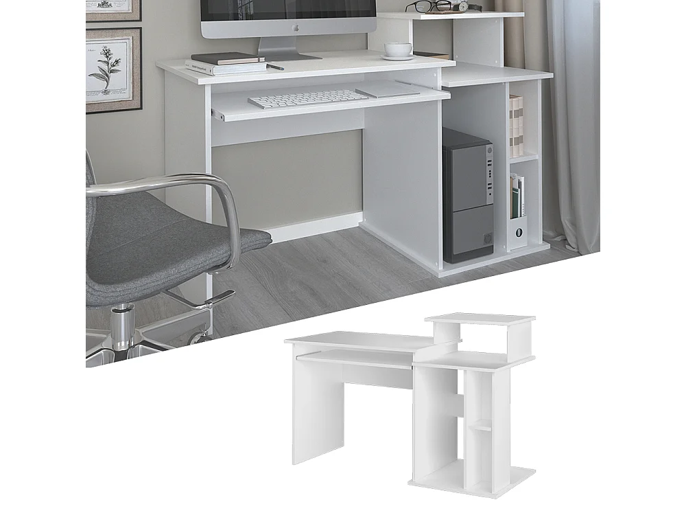 Bureau blanc 130x55x87 jan