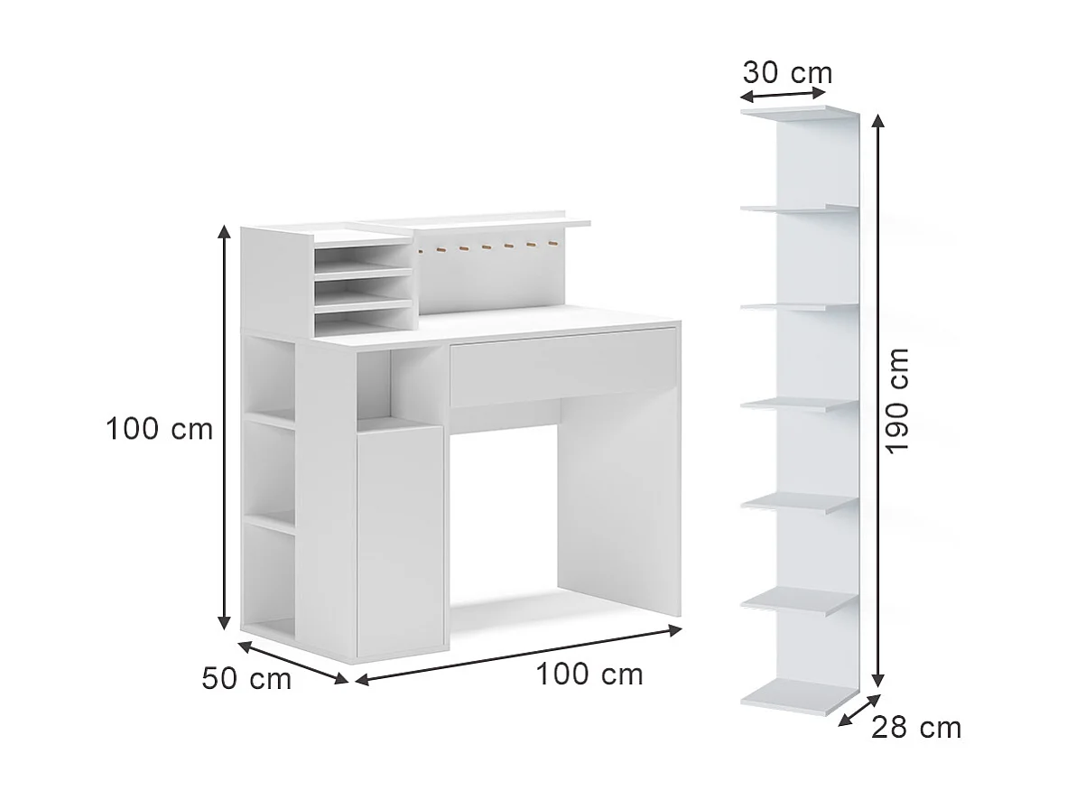 Scrivania bianco 100x50x100
