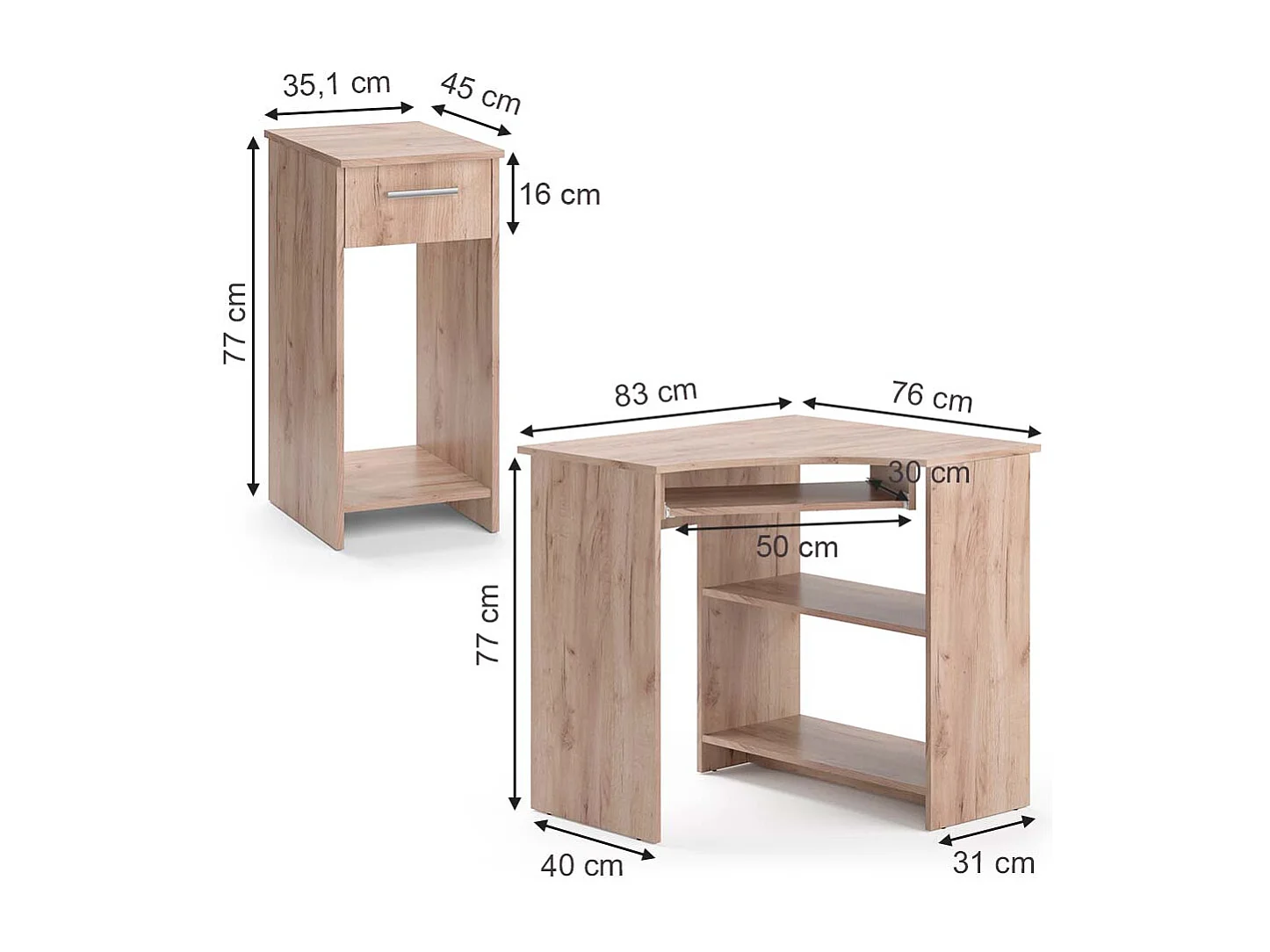 Bureau dangle sonoma 83x76x77 odin