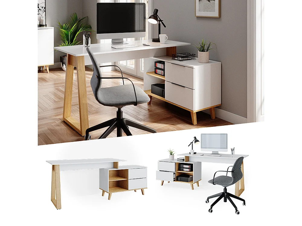 Schreibtisch weiß 138x60x77 nautica