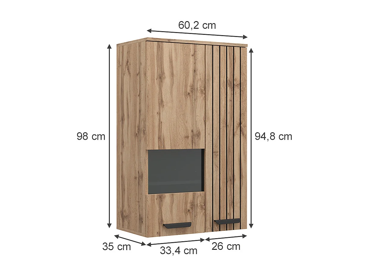 Armoire suspendue marron 60.2x35x98 amber