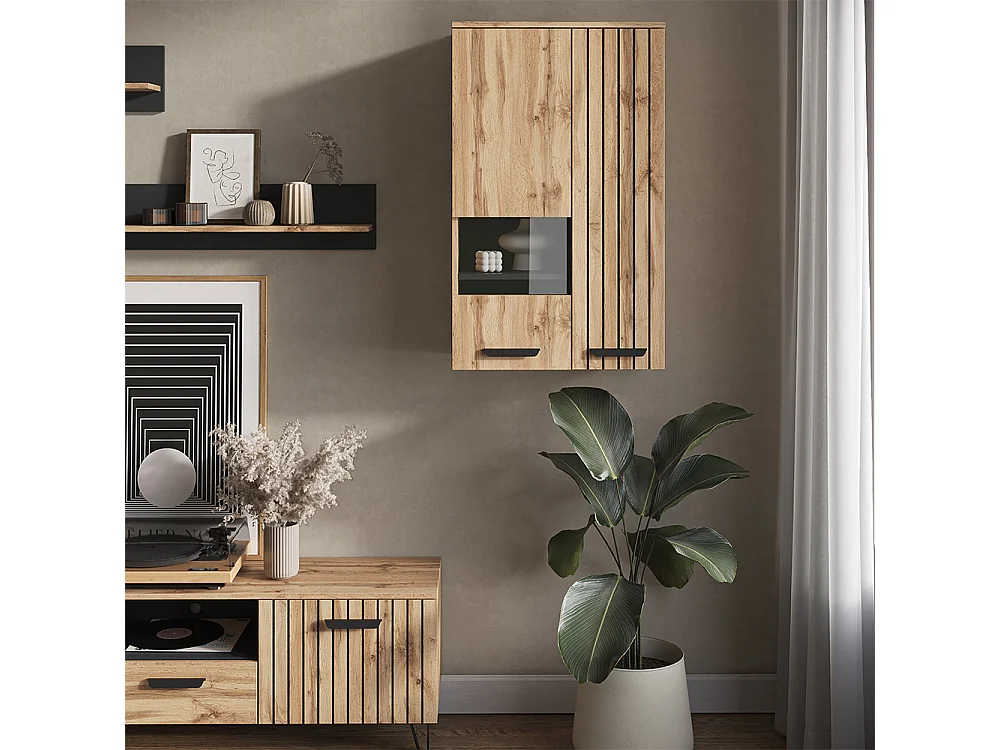 Armoire suspendue marron 60.2x35x98 amber