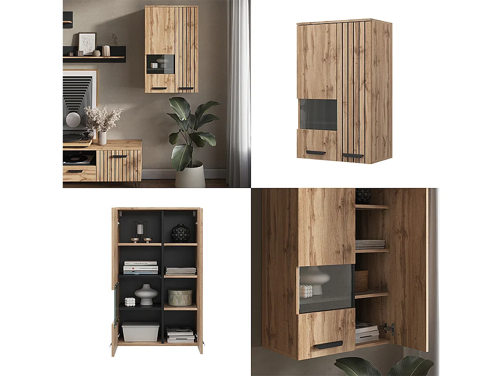 Armoire suspendue marron 60.2x35x98 amber