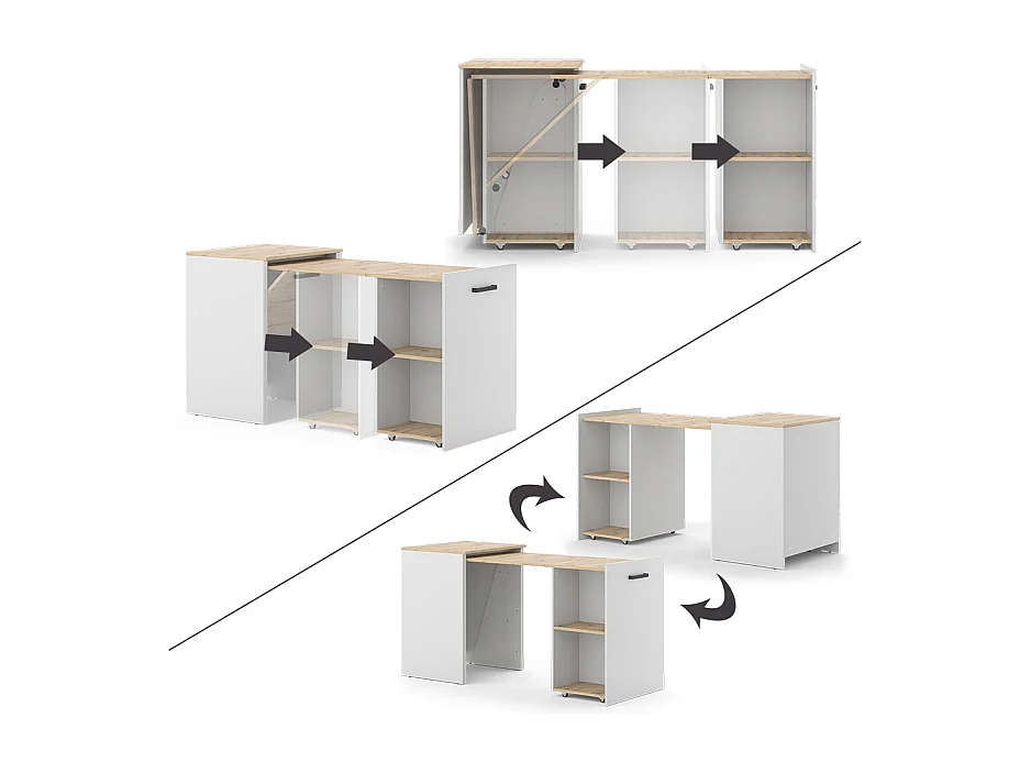 Bureau greige/artisan 60x50.4x78 adam