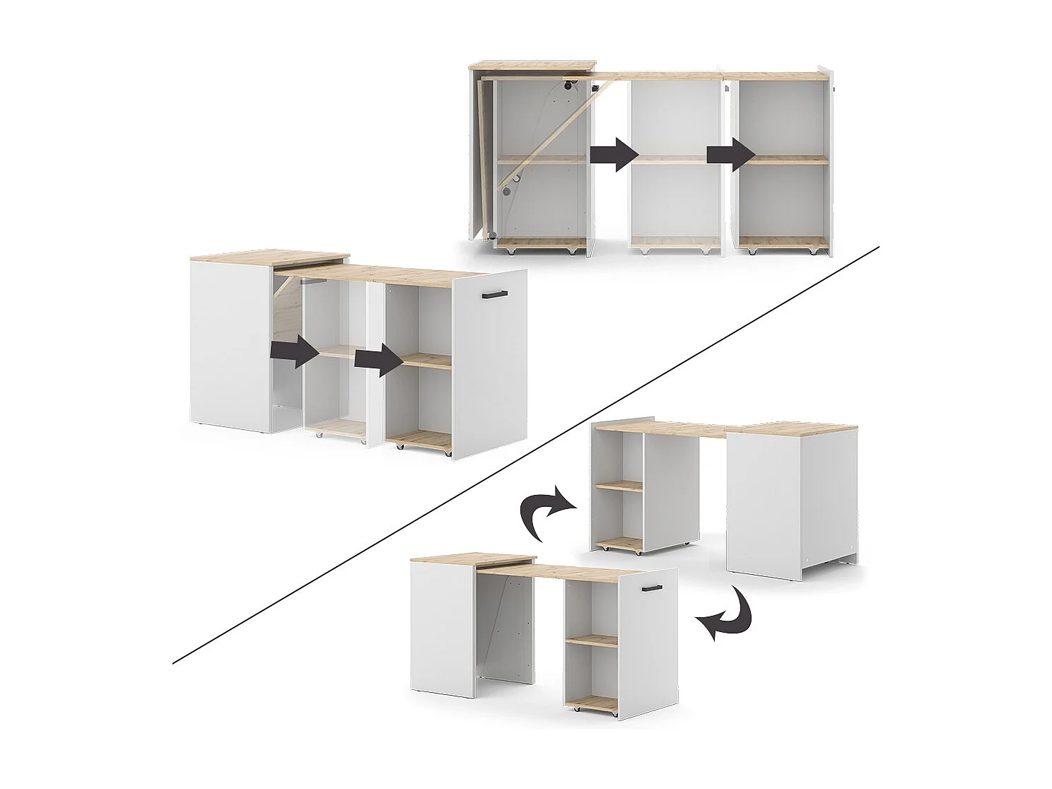 Bureau greige/artisan 60x50.4x78 adam