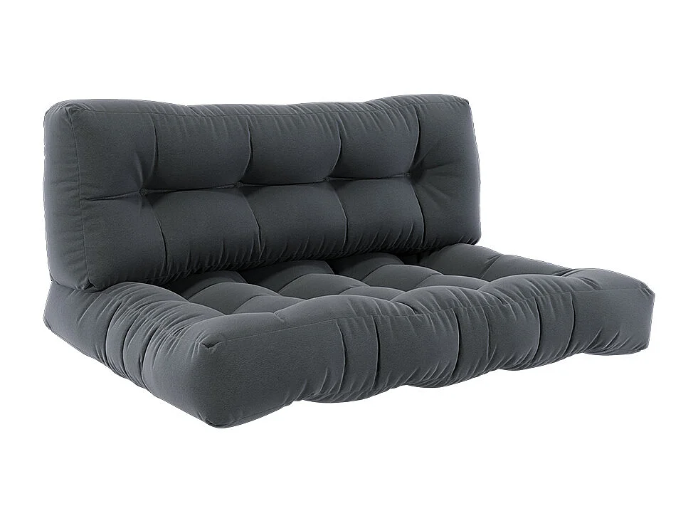 Palettenkissen Set anthrazit 120x15x80 flocken