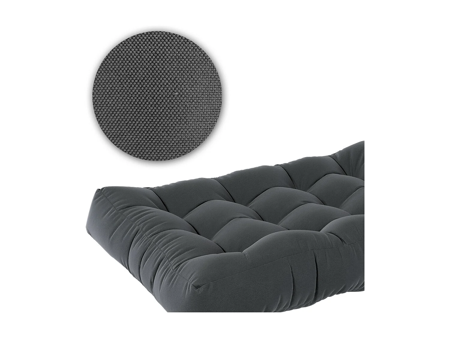 Palettenkissen Set anthrazit 120x15x80 flocken