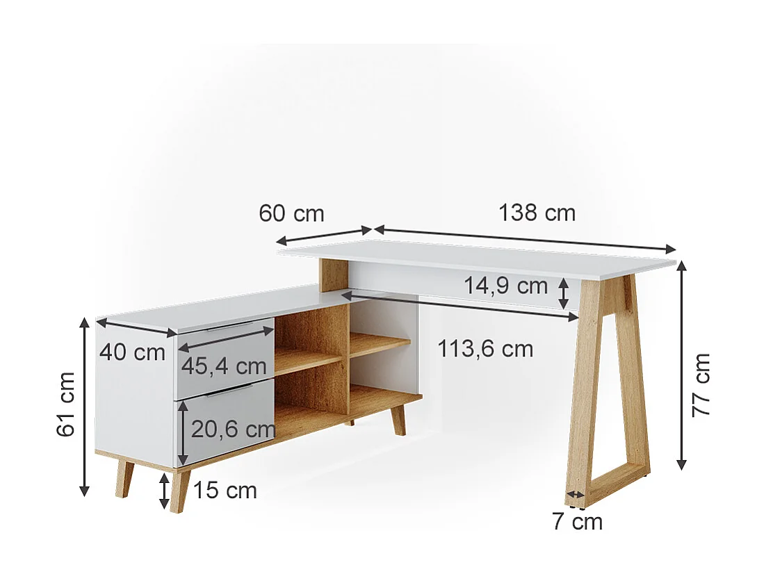 Bureau blanc 138x60x77 nautica