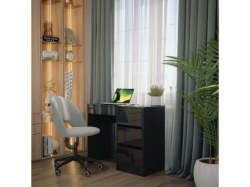 Schreibtisch anthrazit hochglanz 90x40x75 sherry