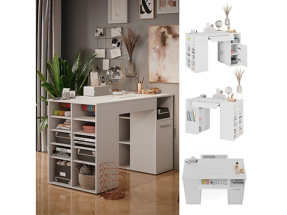 Bureau blanc 135x68x86 victoria