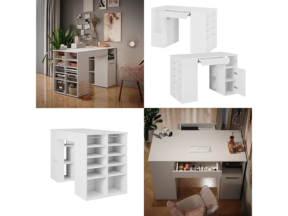 Bureau blanc 135x68x86 victoria