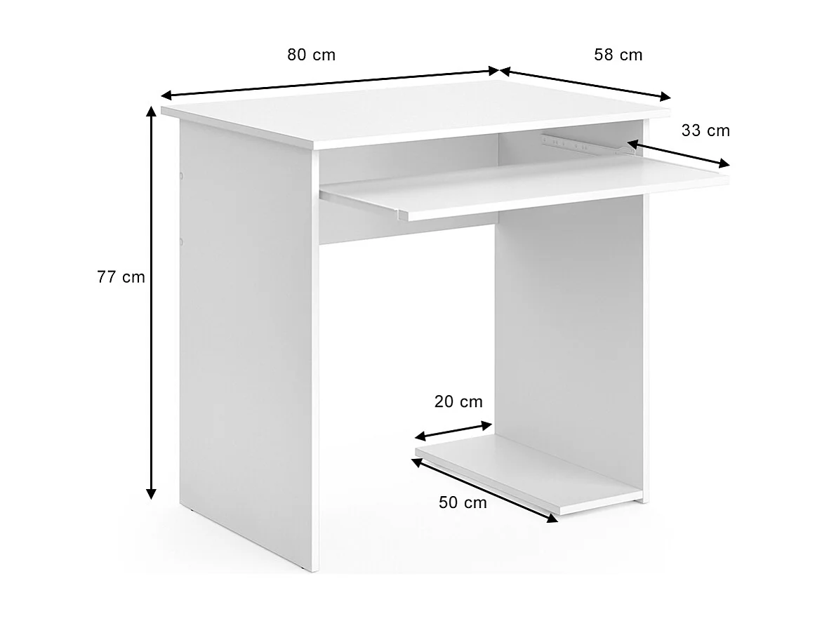 Bureau blanc 80x58x77 nick