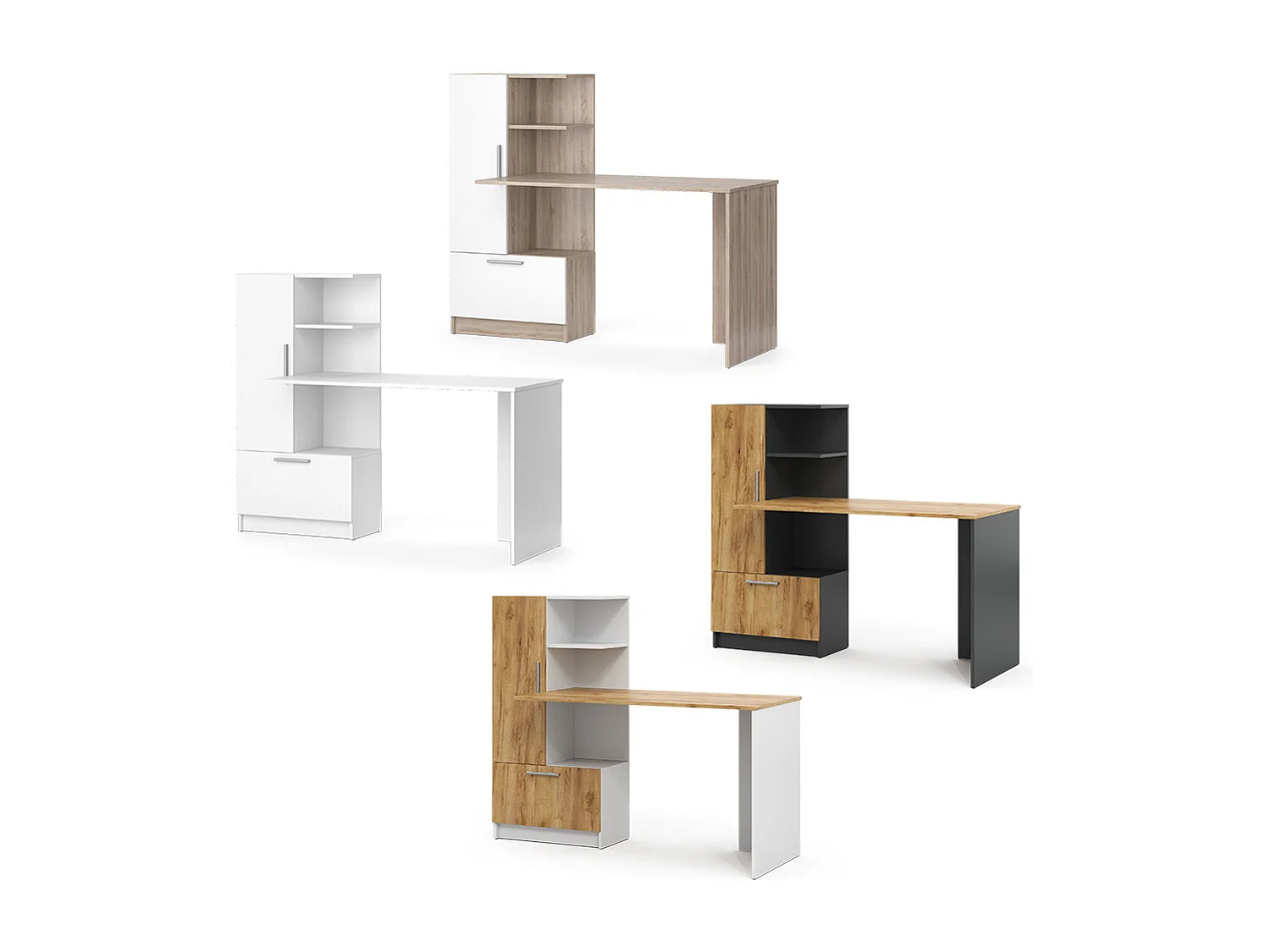 Schreibtisch anthrazit/goldkraft eiche 150x59x120 tomy