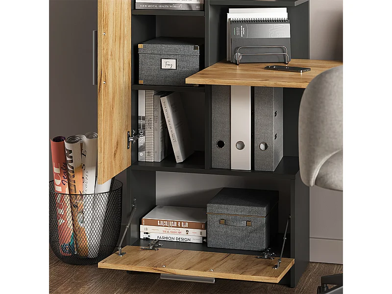 Bureau antraciet/gouden eik 150x59x120 tomy