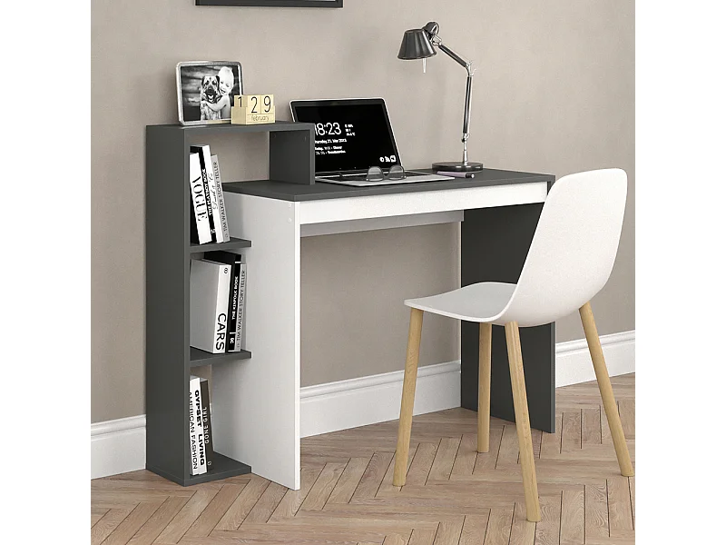 Schreibtisch anthrazit/weiß 110x40x91 leo