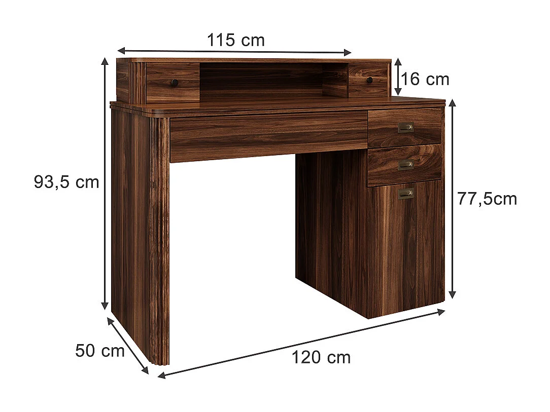 Bureau eiken rustiek 120x50x93.5 neria