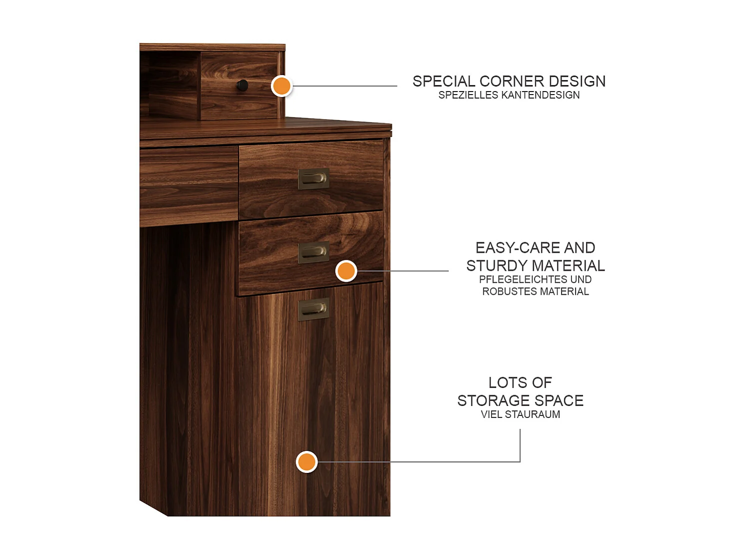Bureau eiken rustiek 120x50x93.5 neria