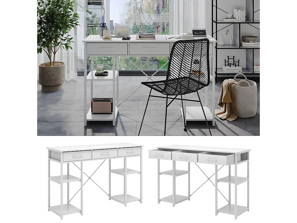 Schreibtisch weiß 120x40x78 chino