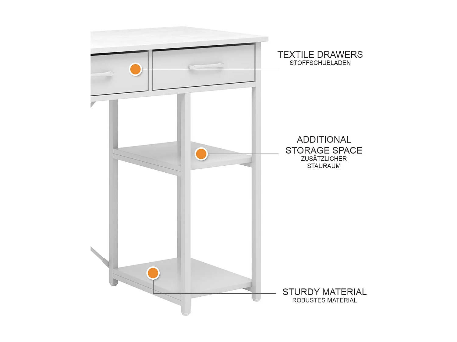 Bureau blanc 120x40x78 chino