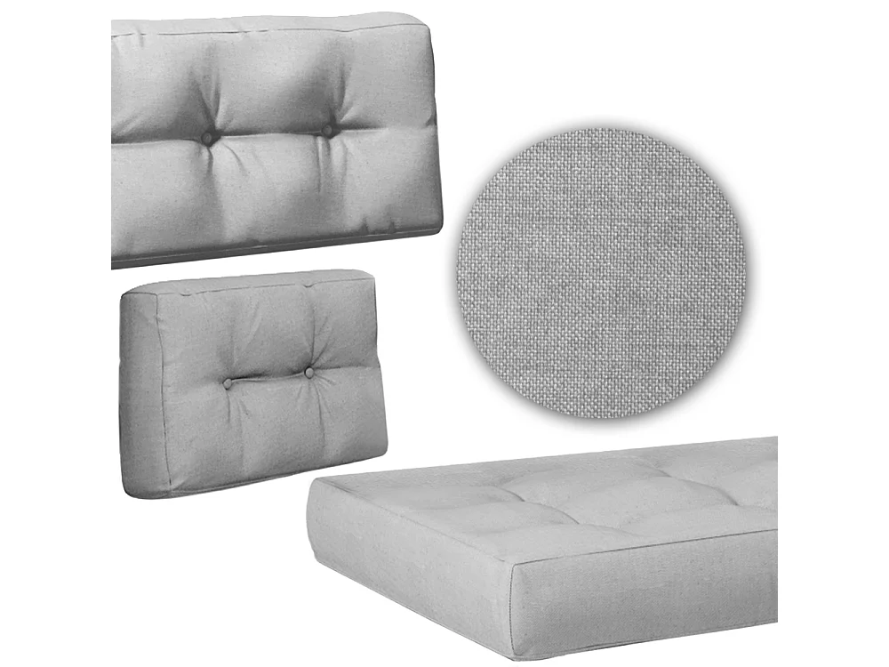 Ensemble de coussins de palette gris 120x15x80
