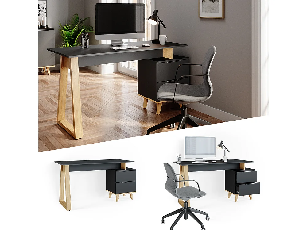 Bureau anthracite 138x60x77 nautica