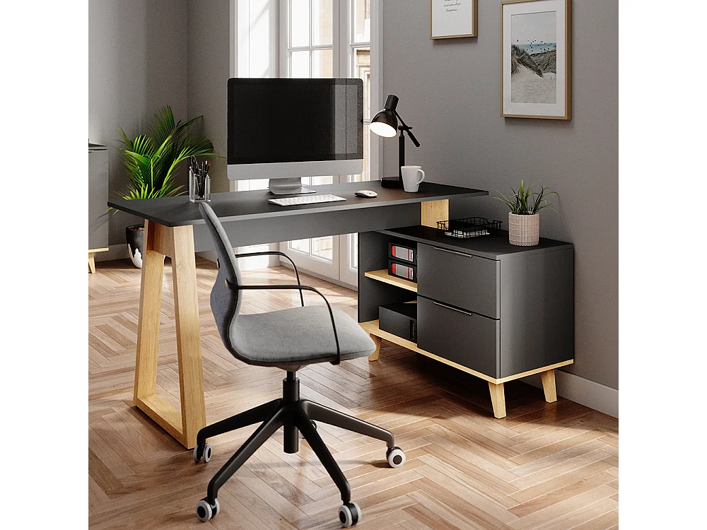 Schreibtisch anthrazit 138x60x77 nautica