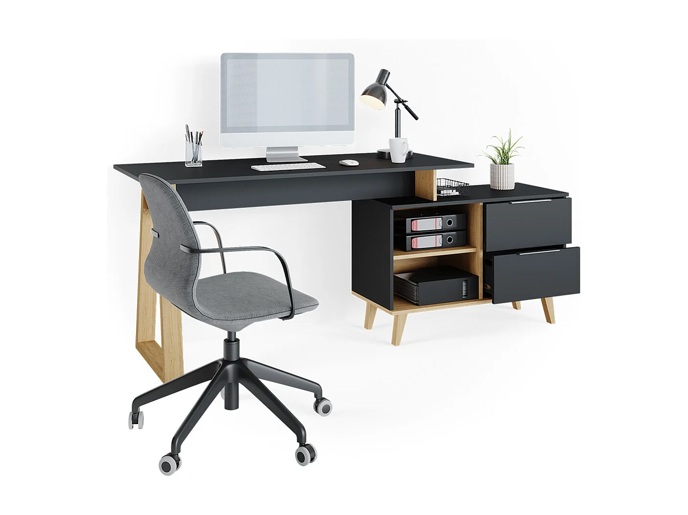 Schreibtisch anthrazit 138x60x77 nautica