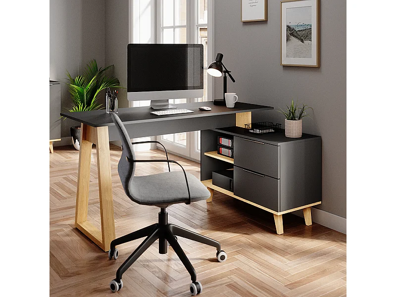 Schreibtisch anthrazit 138x60x77 nautica