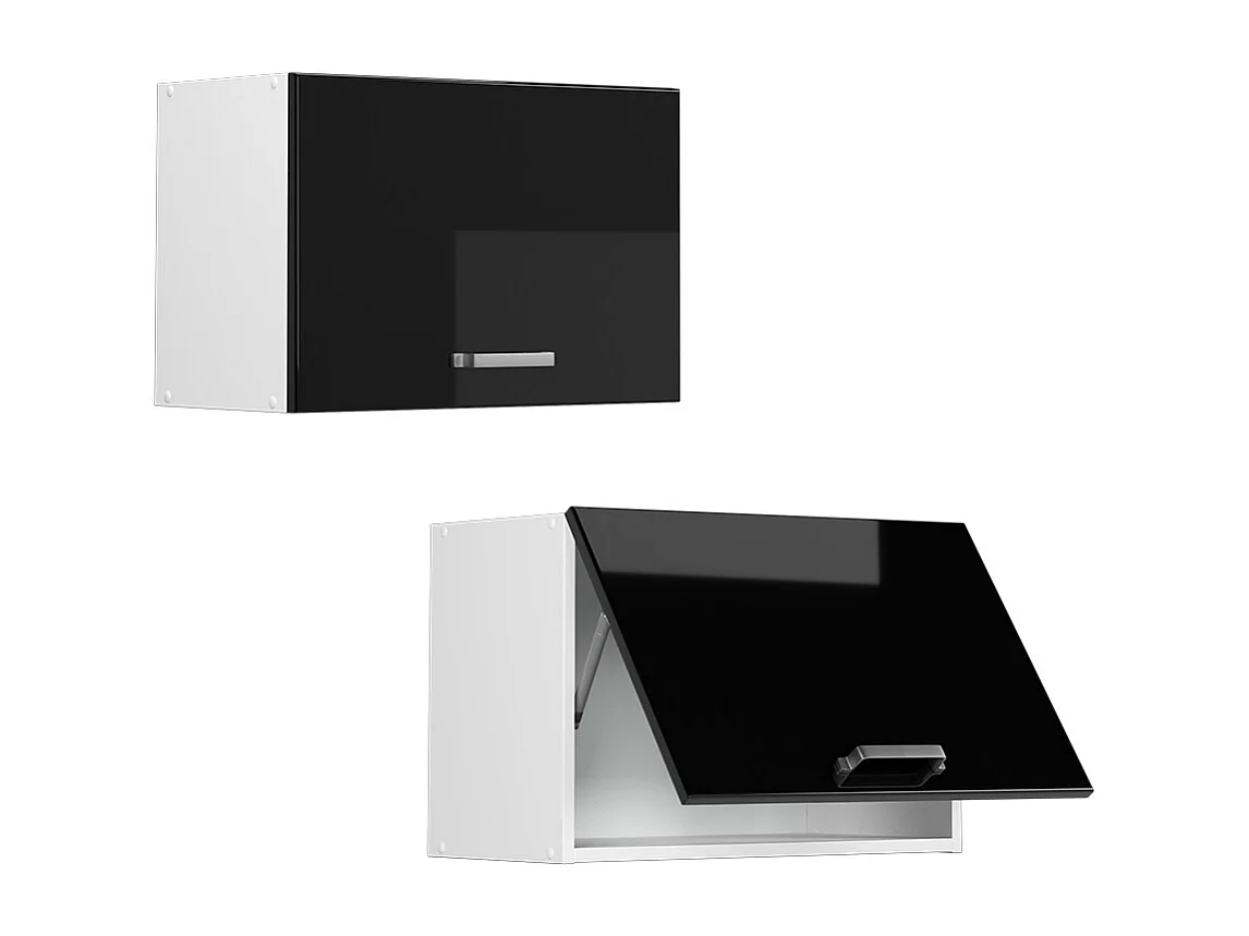 Armoire suspendue noir haute brillance 60x31x40 r-line