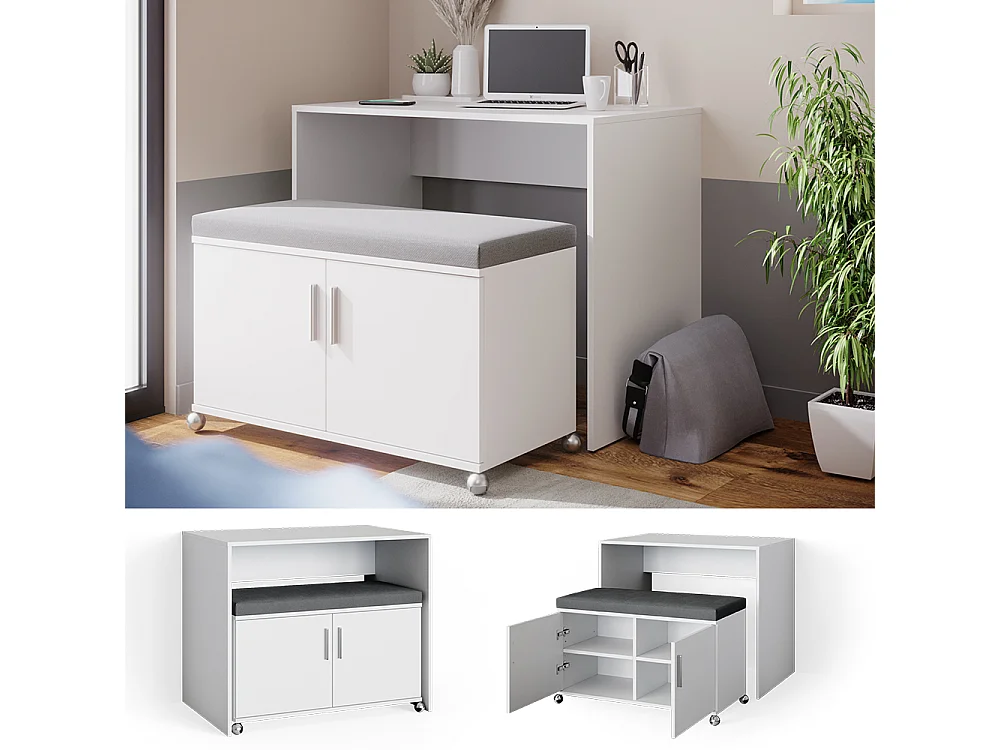 Biurko biały 93.2x60x76.2 flona