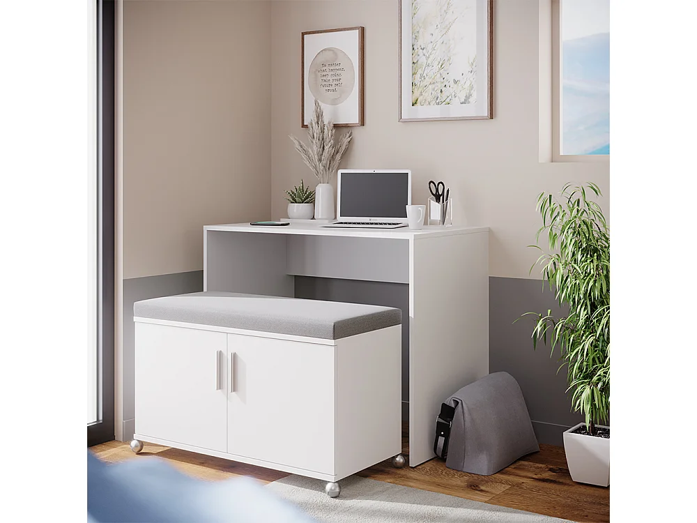 Bureau blanc 93.2x60x76.2 flona
